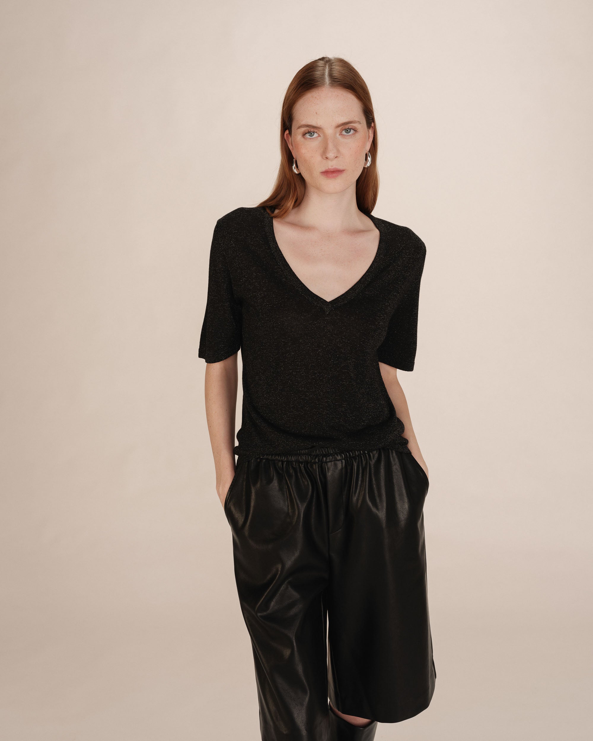 Top en lurex noir Taylor