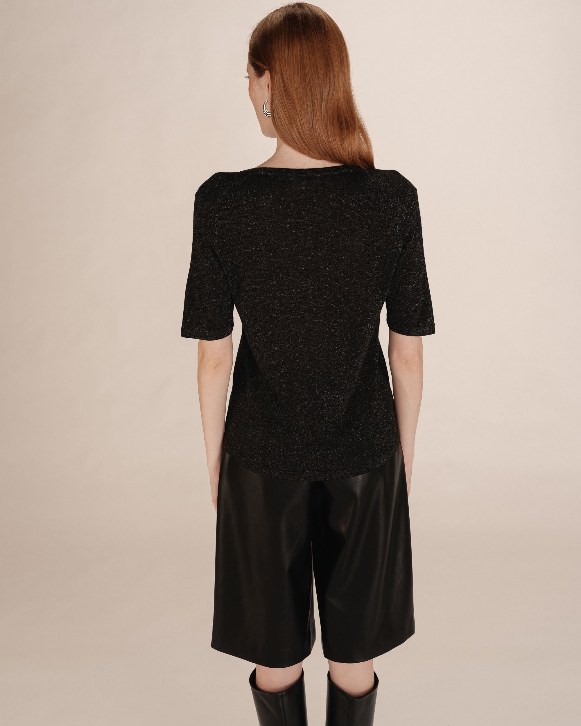 Top en lurex noir Taylor