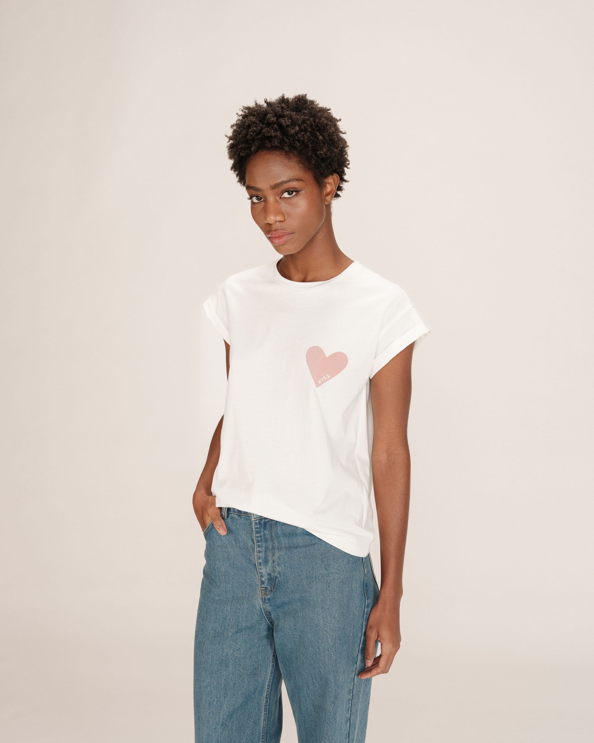 T-shirt motif coeur poudre Take