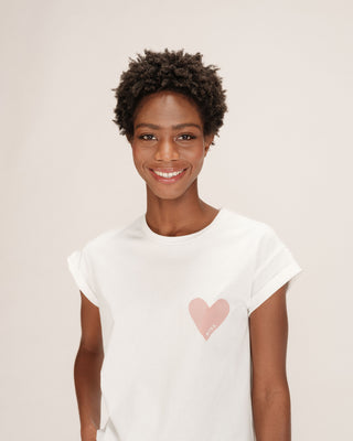 T-shirt motif coeur poudre Take