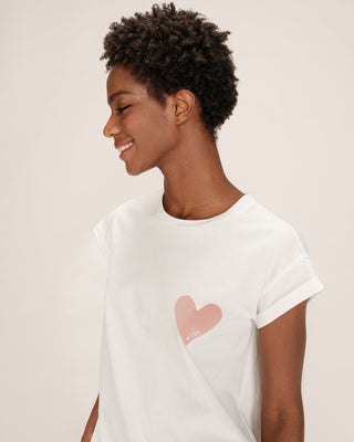 T-shirt motif coeur poudre Take
