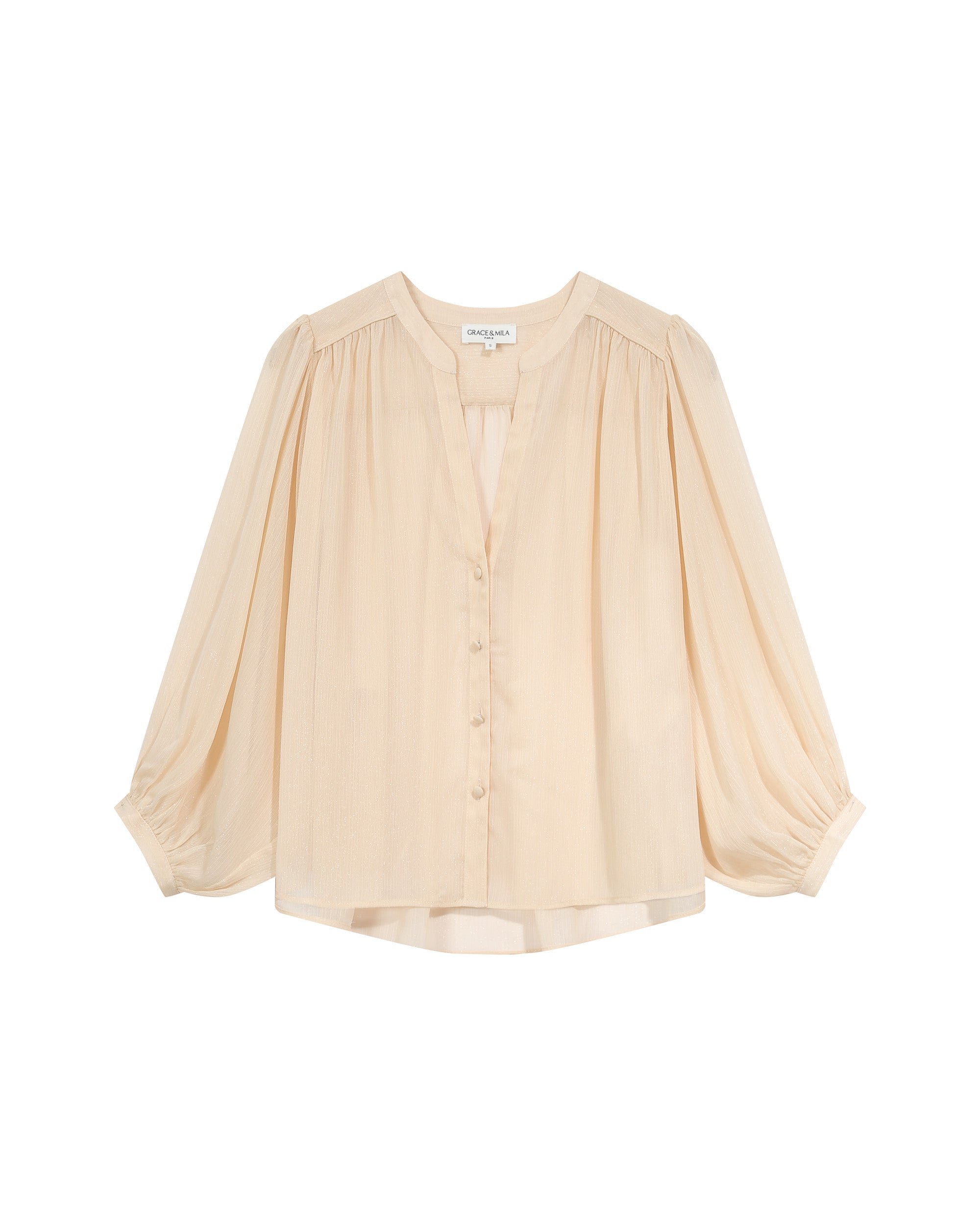 Blouse transparente lurex vanille Tarzy