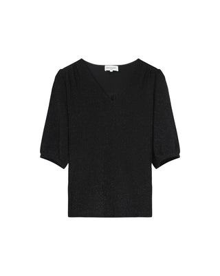 Top manches 3/4 en lurex noir Timide