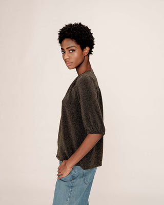 Top manches 3/4 en lurex or Timide