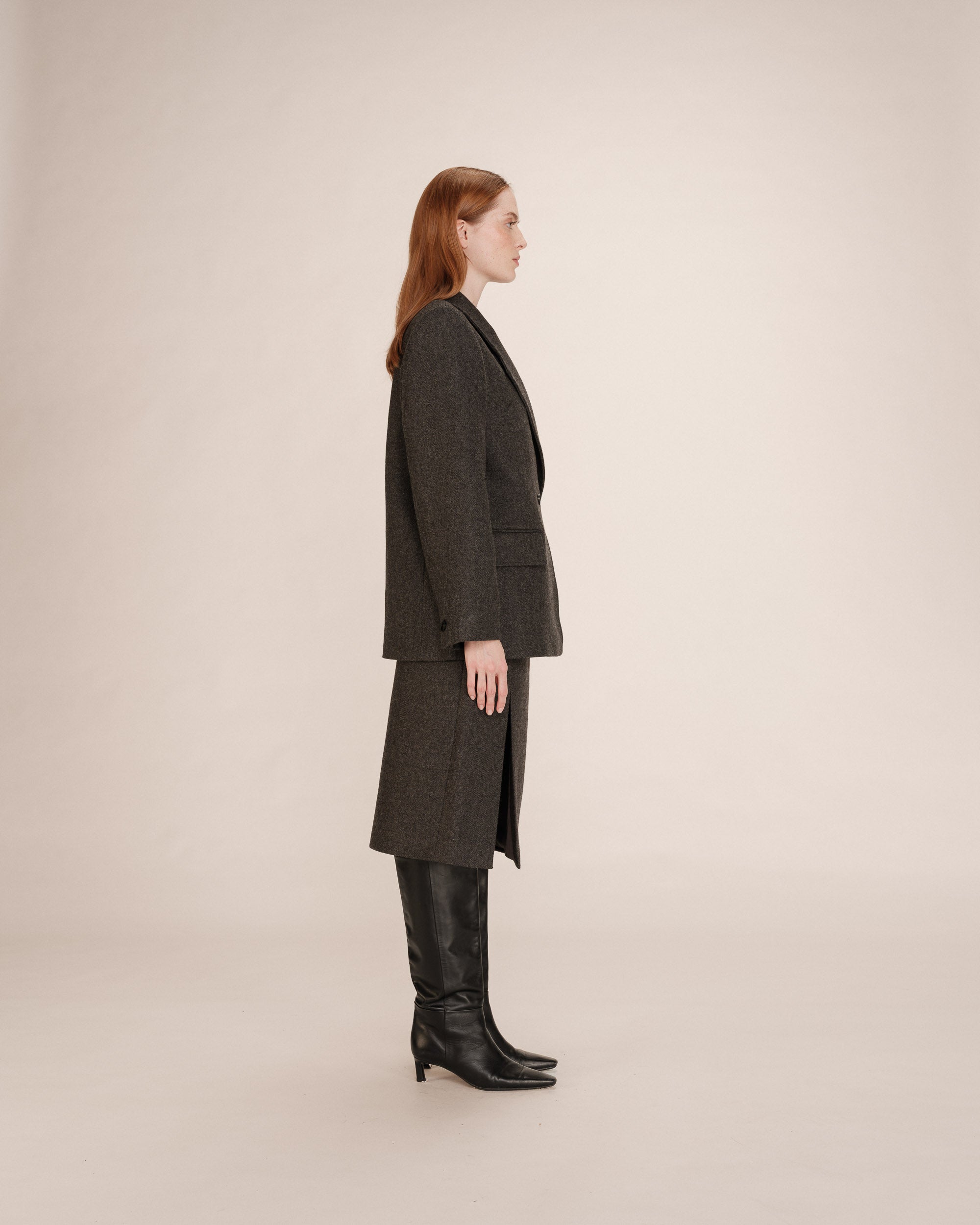 Blazer manteau laine anthracite Thomas
