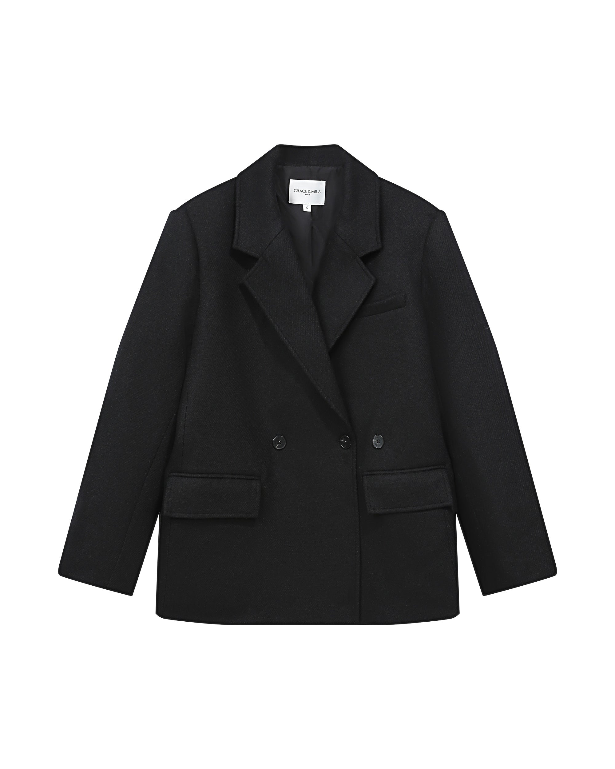 Blazer manteau laine noir Thomas