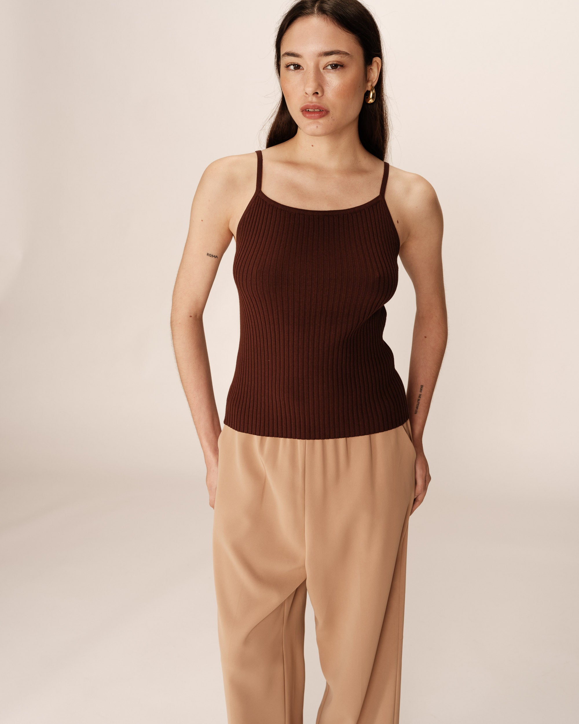 Fitted knit top chocolatee Pablo_12872