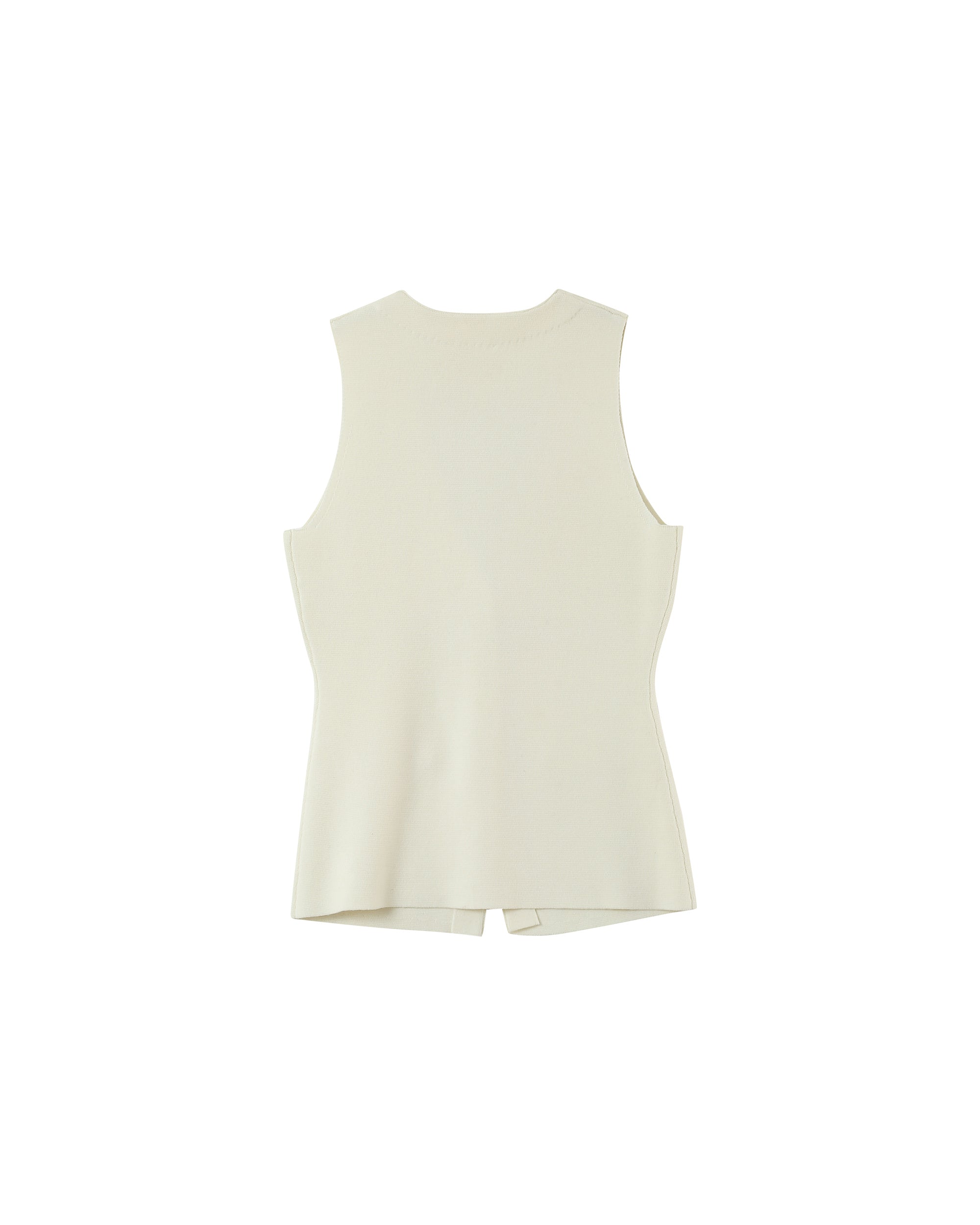 Fitted knit waistcoat ecru Panama
