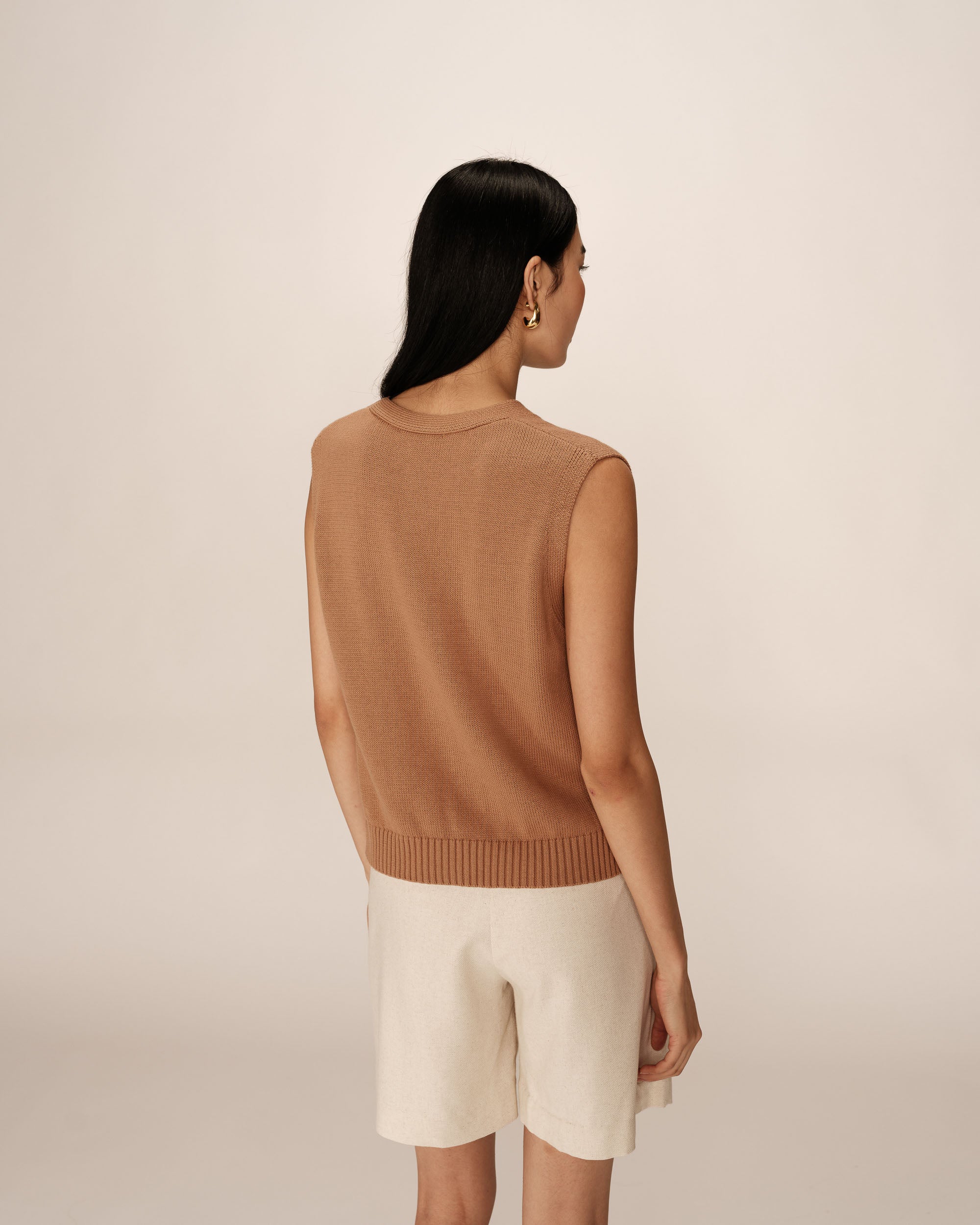 Knit cardigan camel Pancake