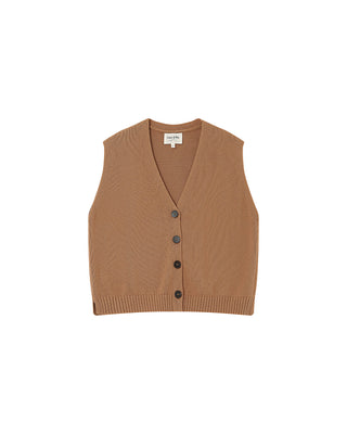 Knit cardigan camel Pancake