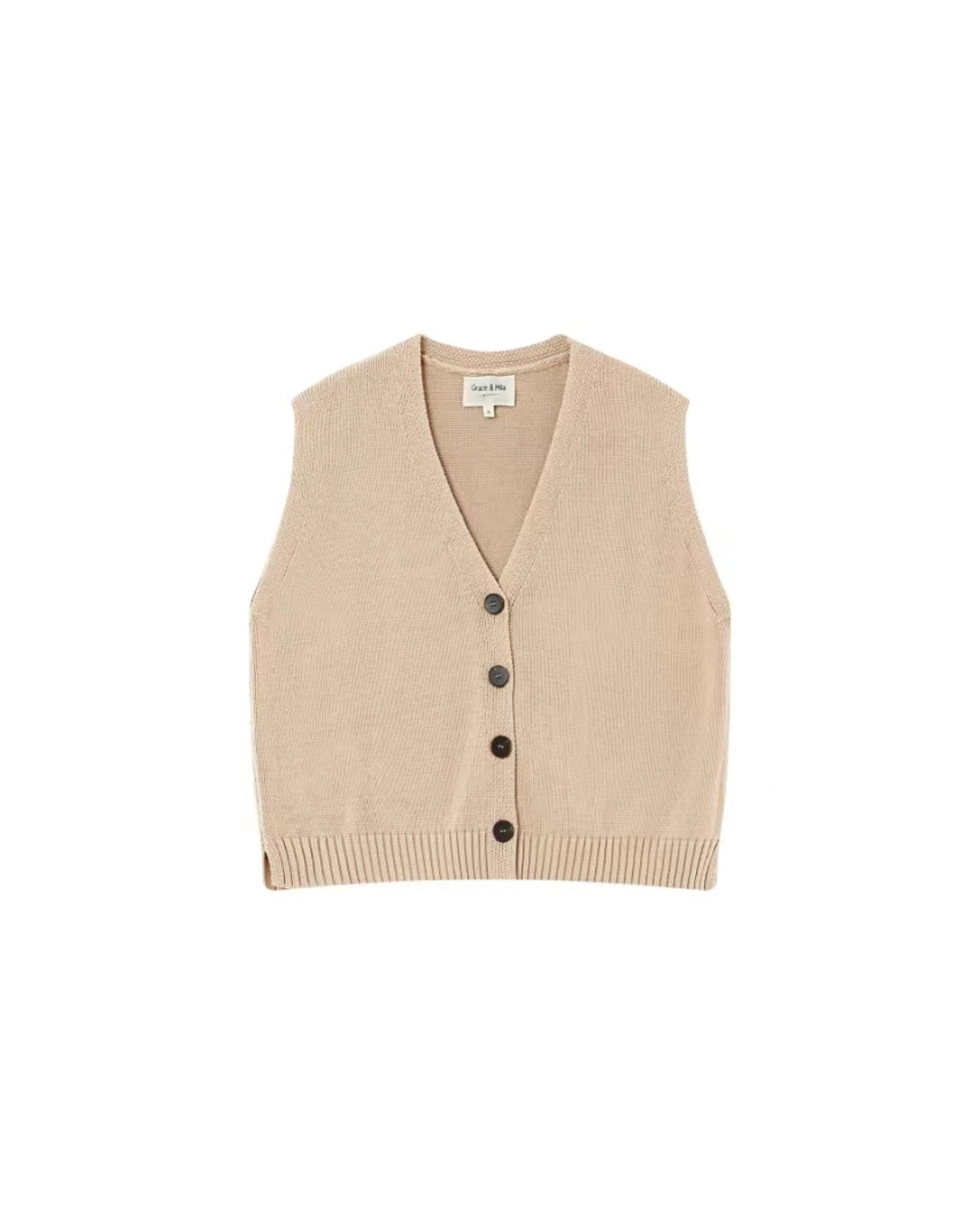 Knit cardigan ecru Pancake