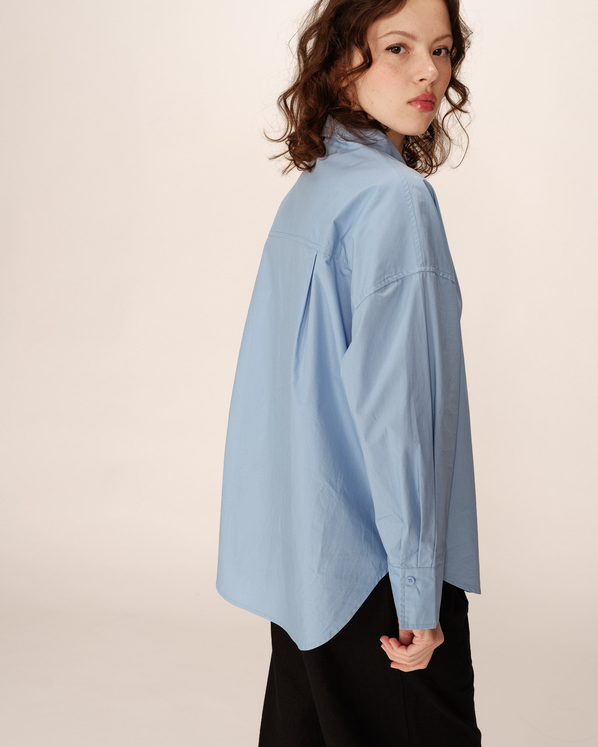 Chemise oversize en coton bleu Paris