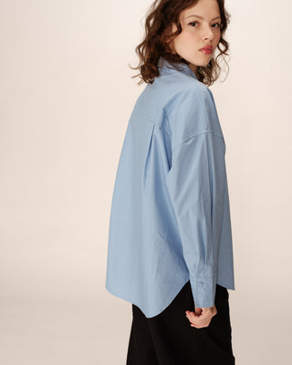 Chemise oversize en coton bleu Paris