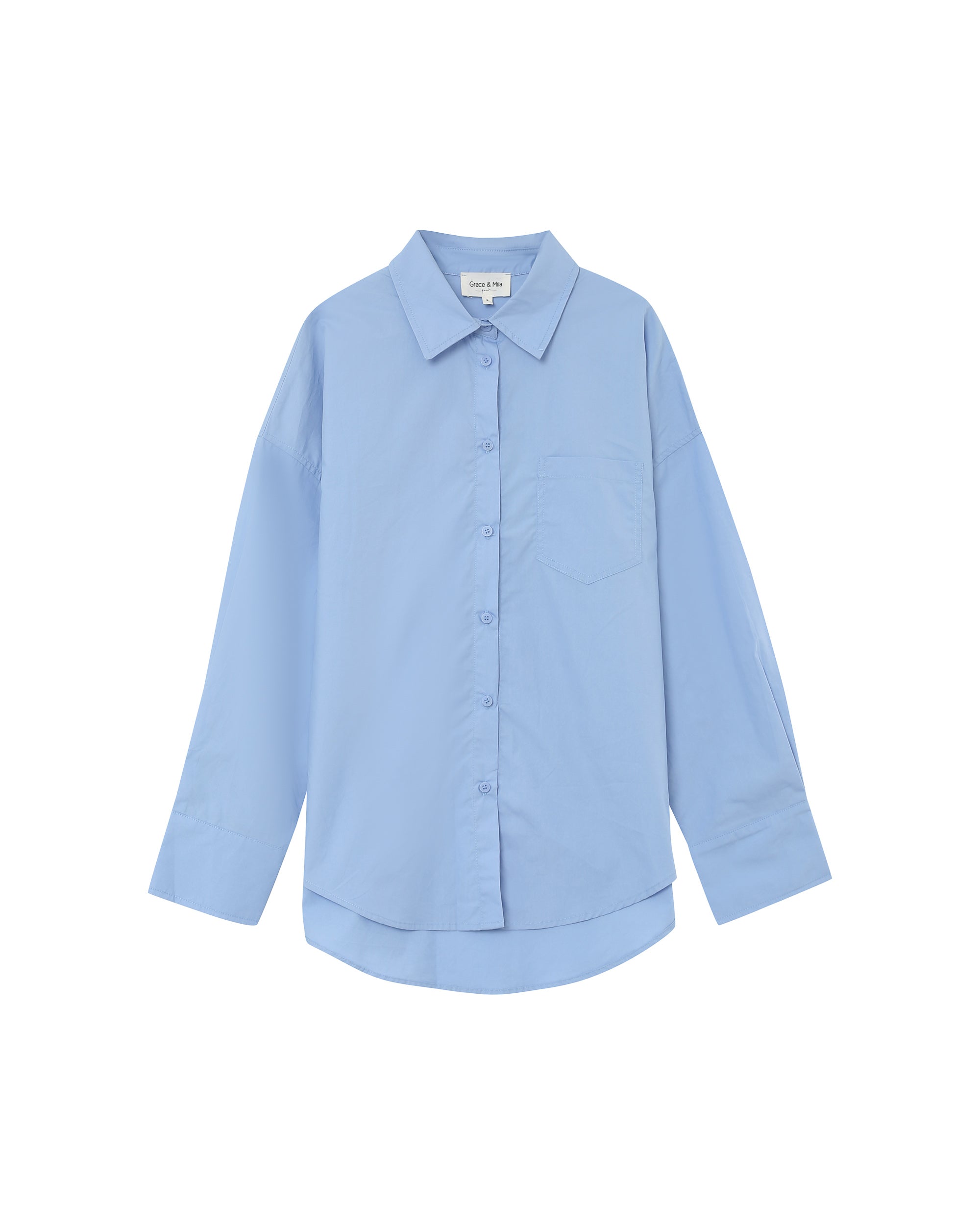 Chemise oversize en coton bleu Paris