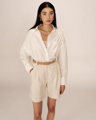 Chemise oversize en coton ecru Paris