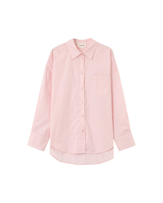 Chemise oversize en coton rose Paris