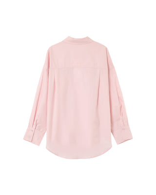 Chemise oversize en coton rose Paris