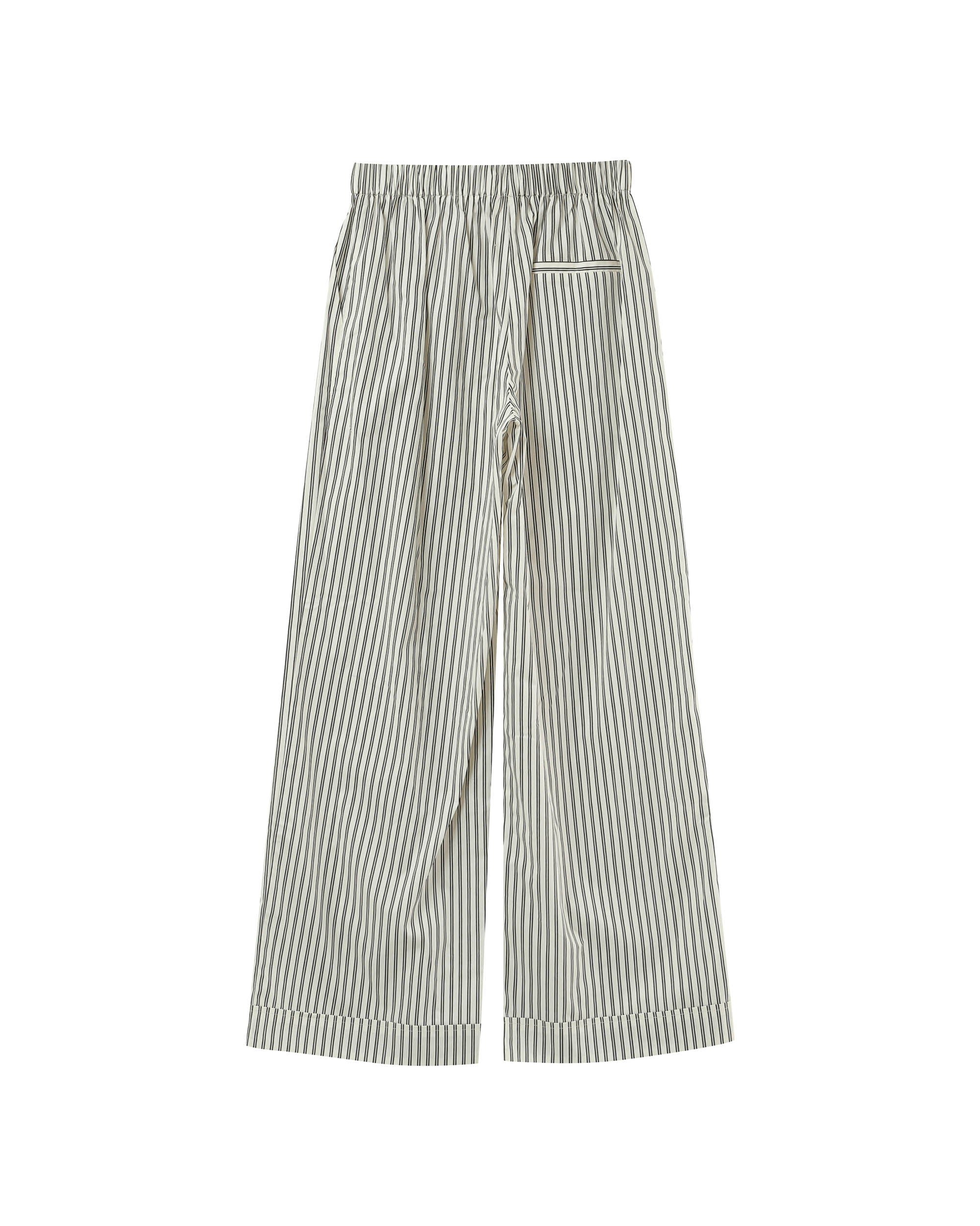 Pantalon large a rayures ecru Parmentier