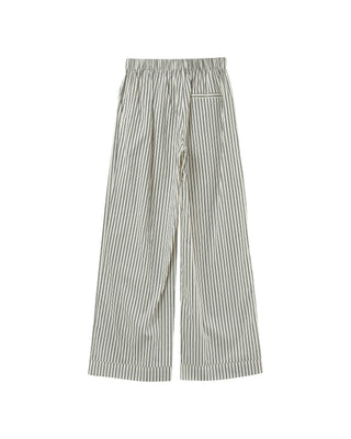 Pantalon large a rayures ecru Parmentier