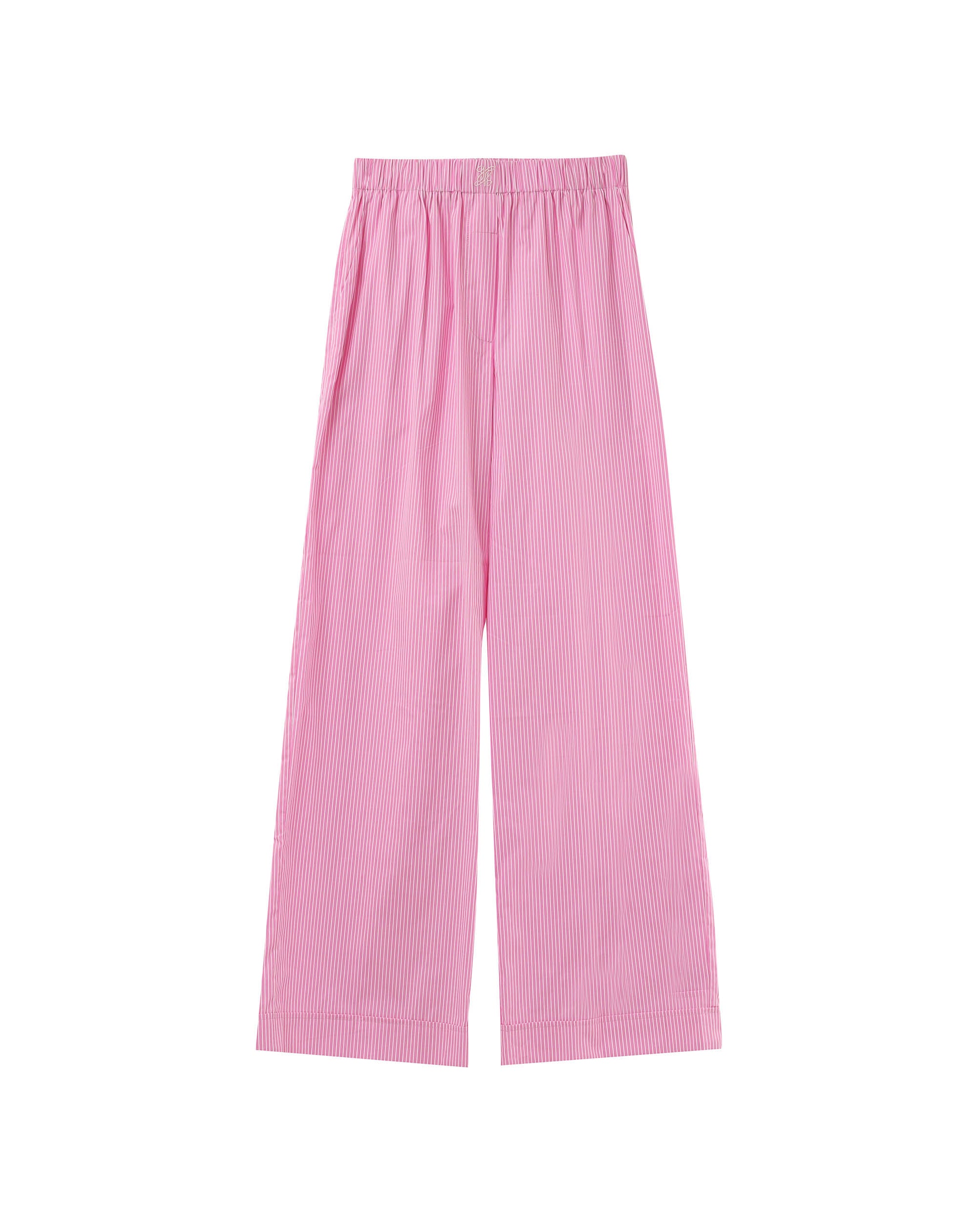 Pantalon large a rayures rose Parmentier