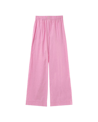 Pantalon large a rayures rose Parmentier