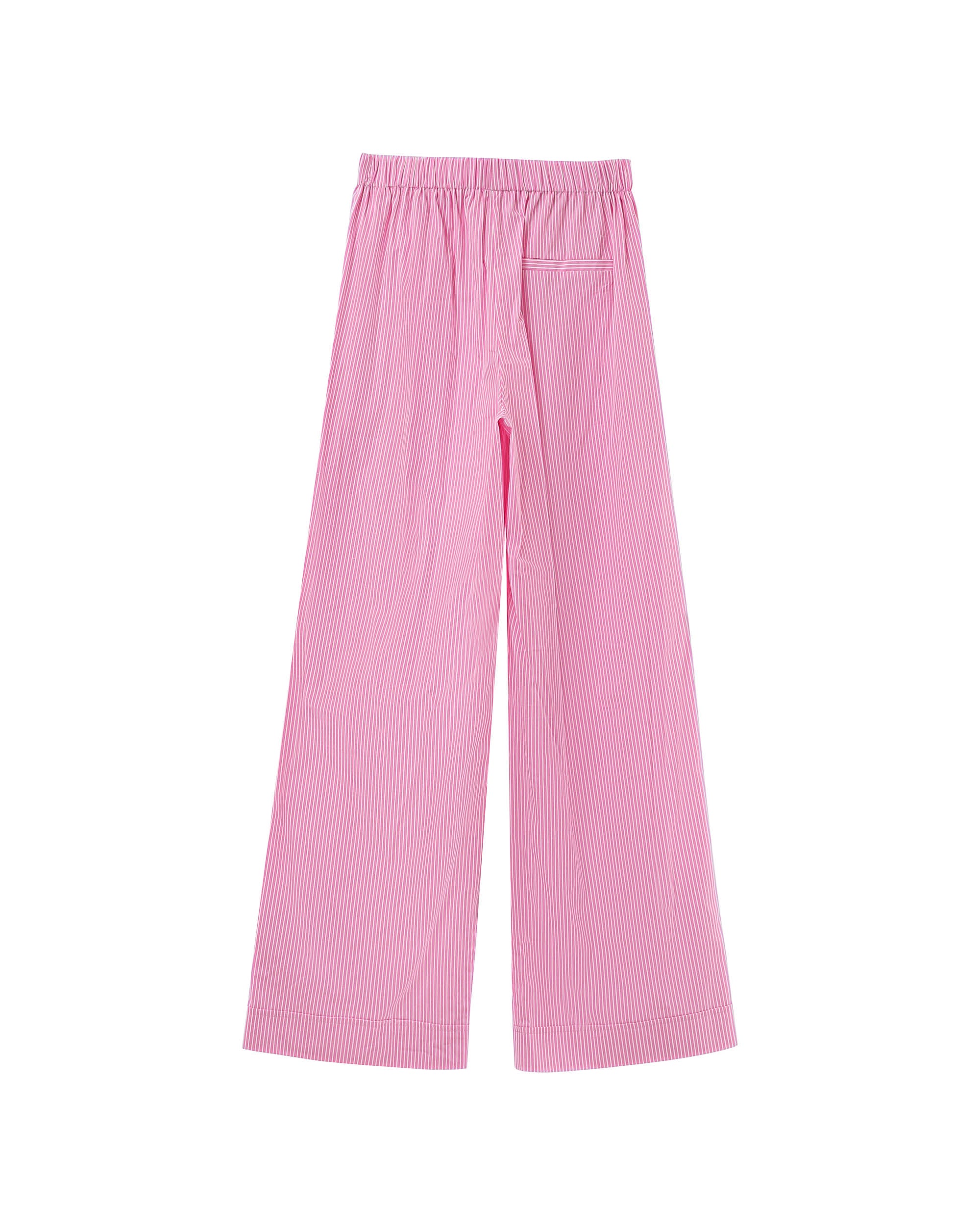Pantalon large a rayures rose Parmentier