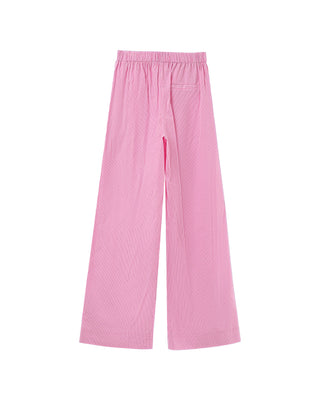 Pantalon large a rayures rose Parmentier