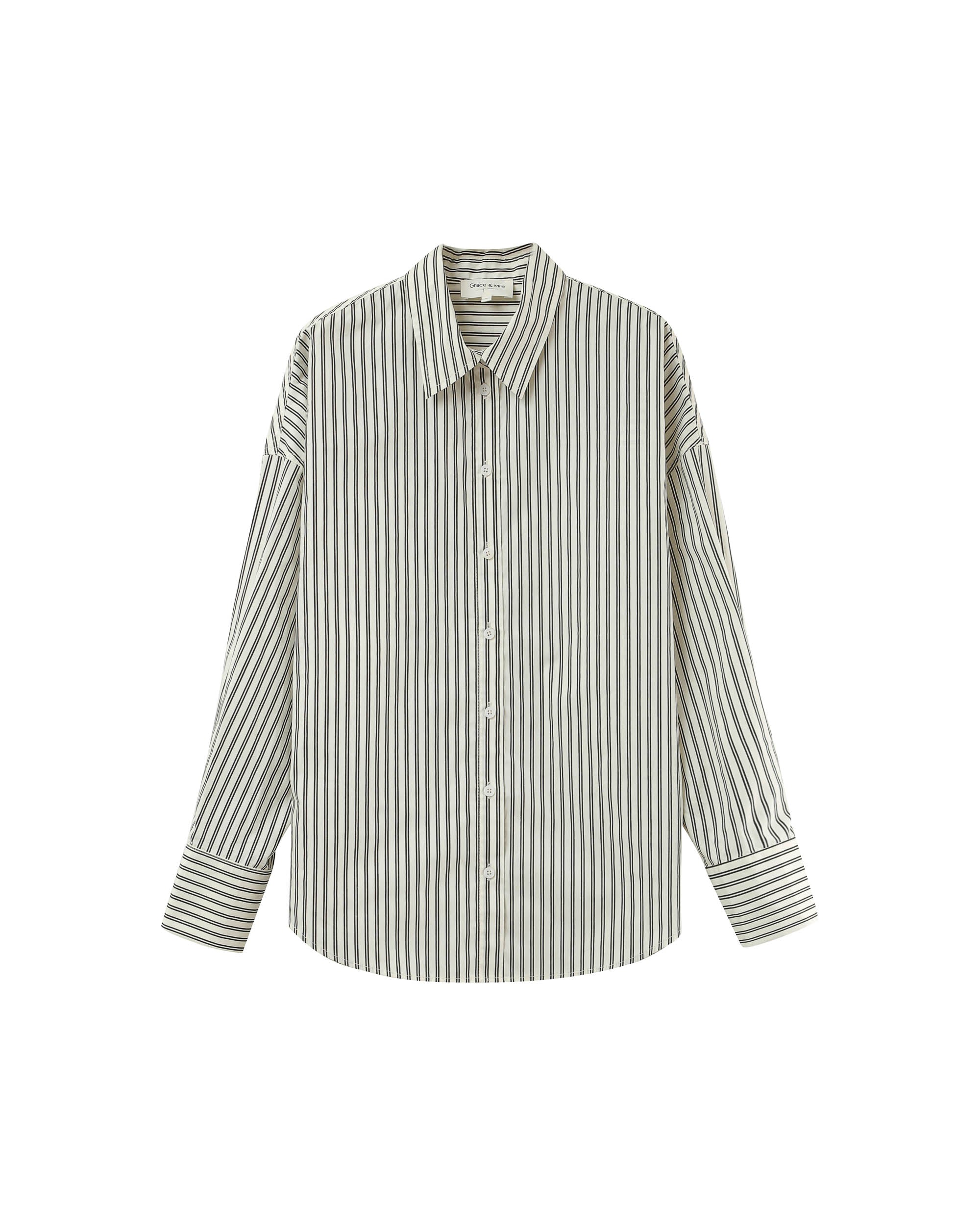 Chemise oversize a rayures ecru Parsons