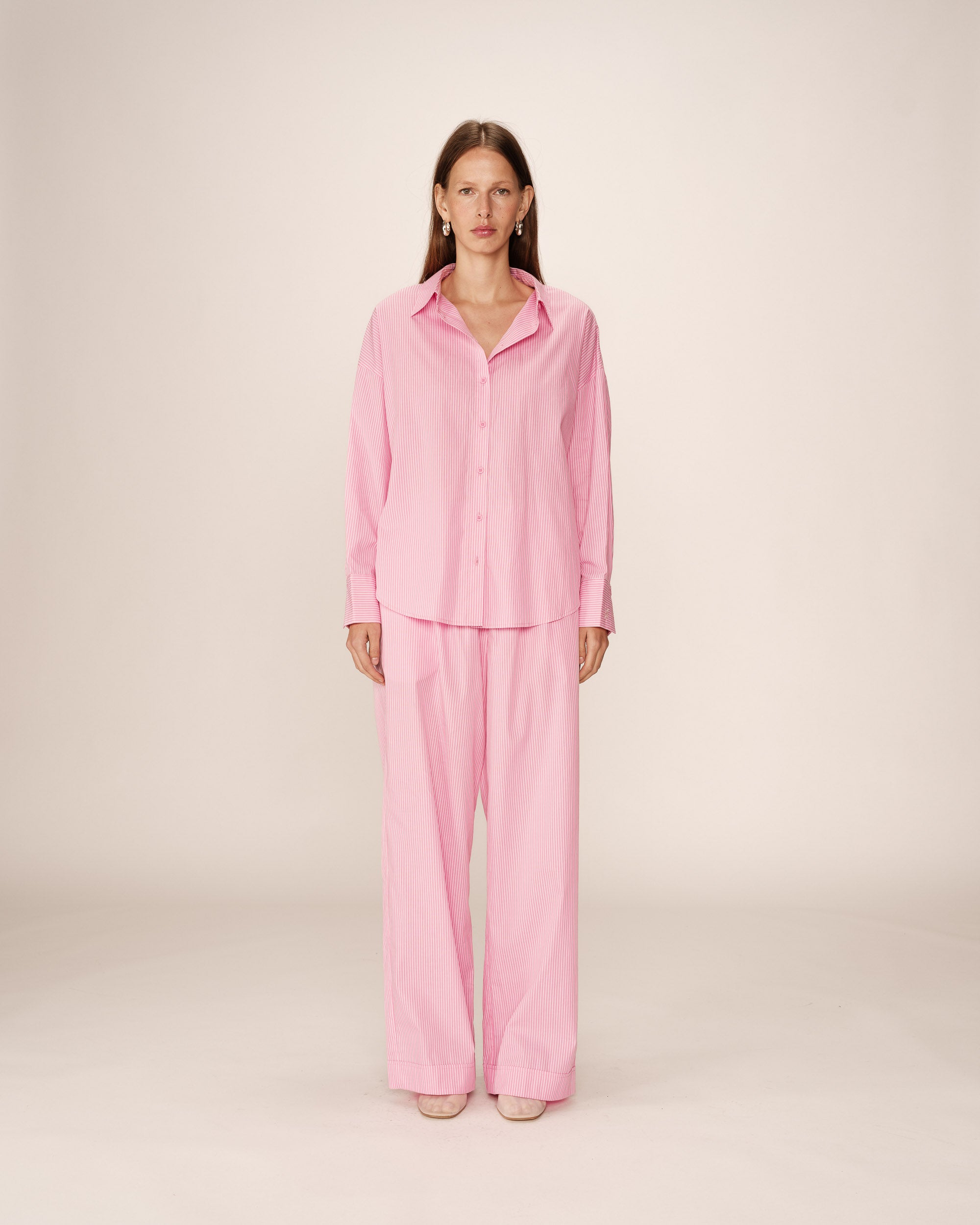 Chemise oversize a rayures rose Parsons
