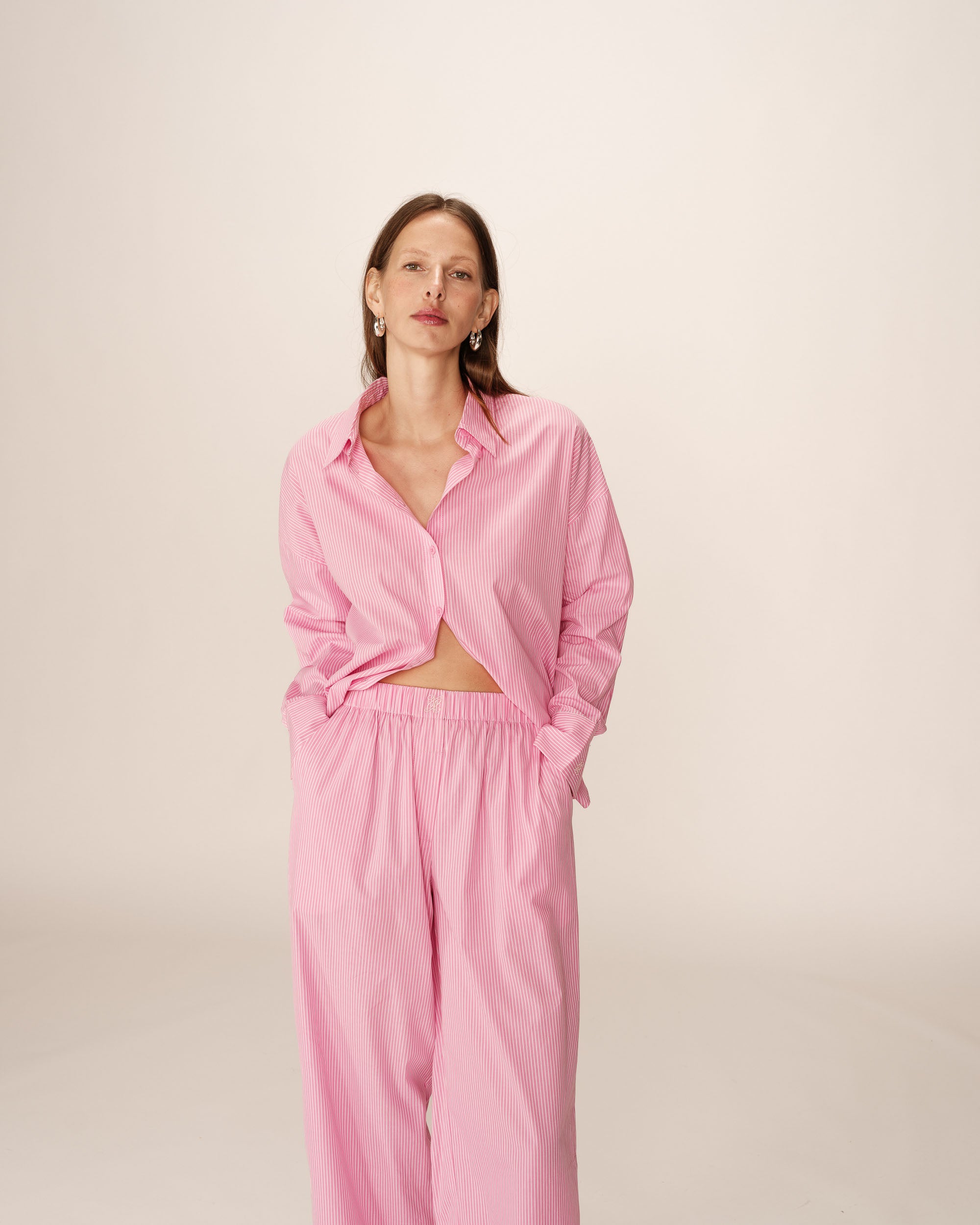 Chemise oversize a rayures rose Parsons