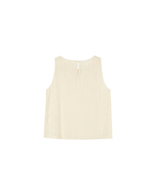 Top droit en dentelle ecru Passionnee