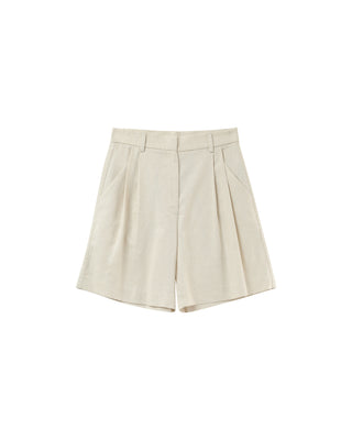 Bermuda a plis ecru Pastel