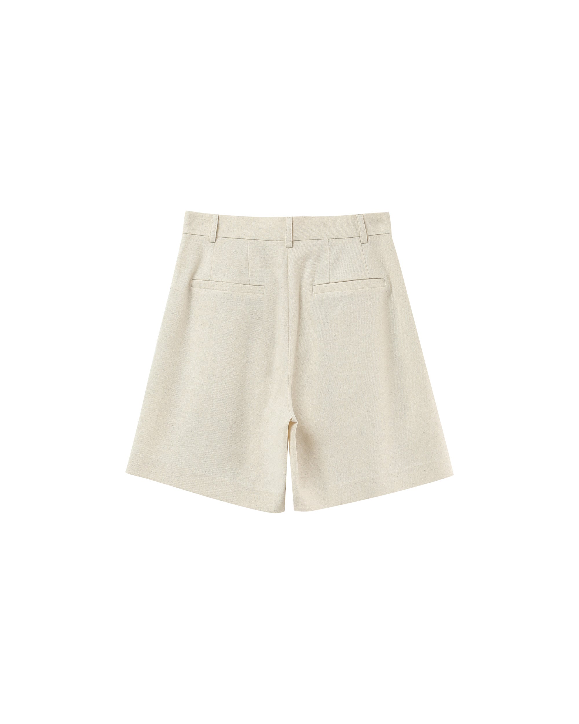 Pleated bermuda shorts ecru Pastel