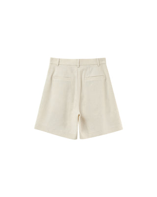 Bermuda a plis ecru Pastel