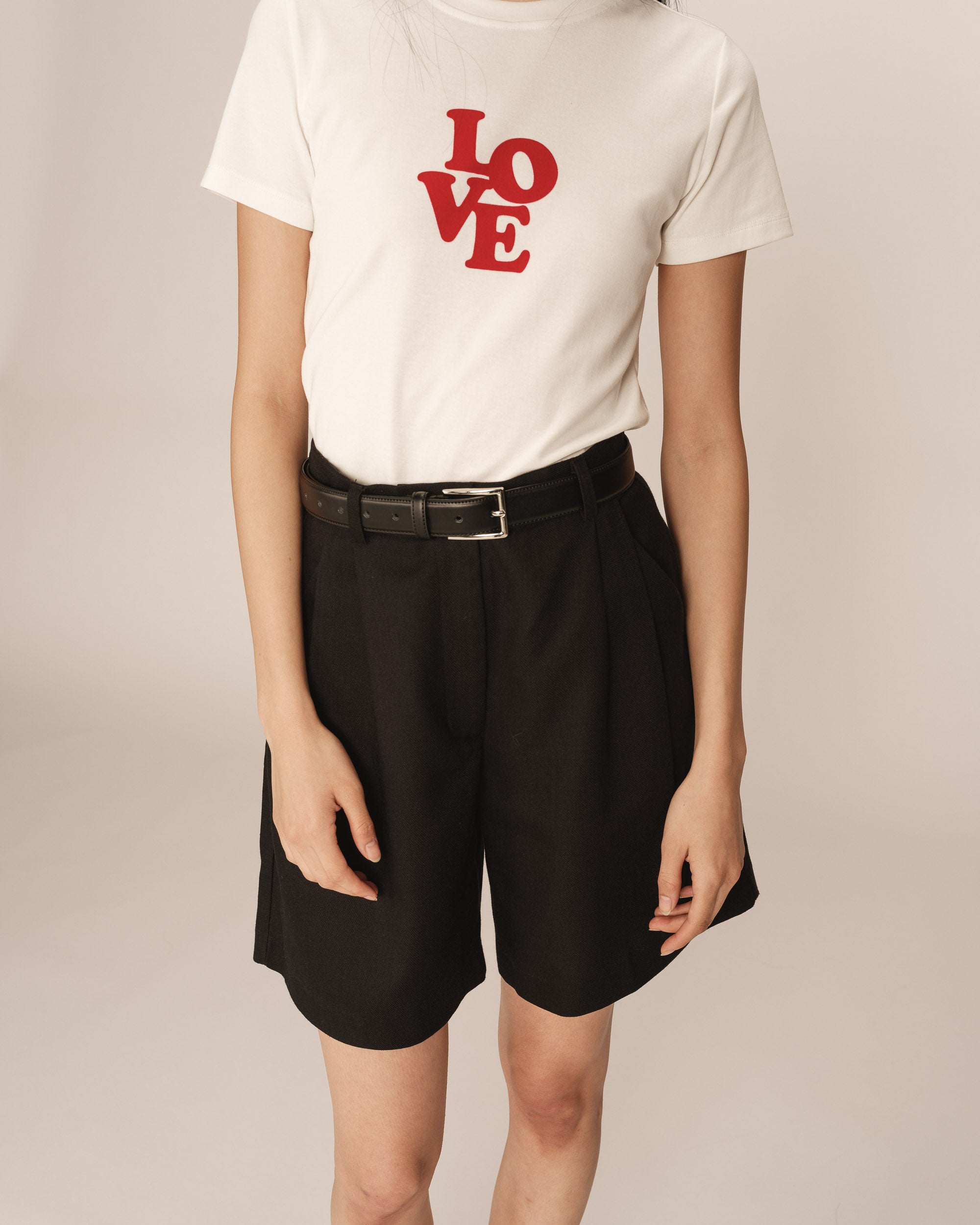 Pleated bermuda shorts black Pastel