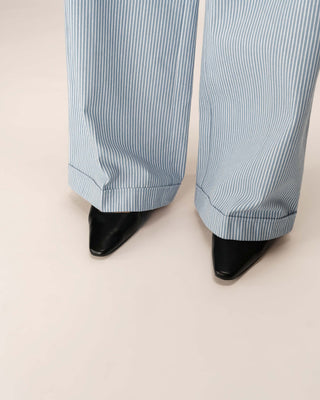 Pantalon large a rayures bleu Patine