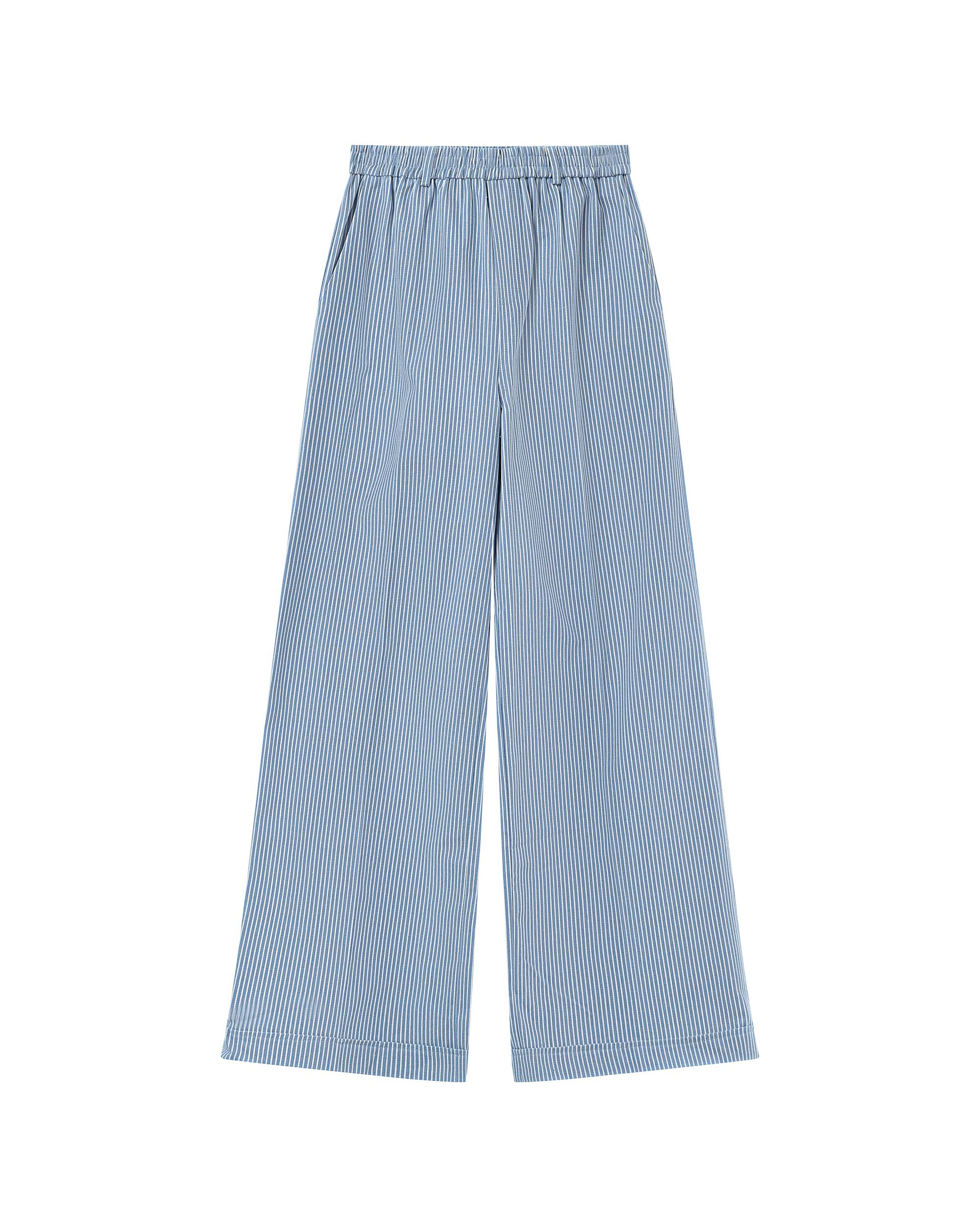 Pantalon large a rayures bleu Patine