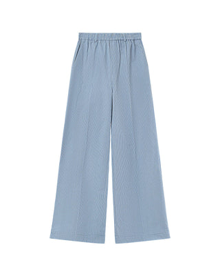 Pantalon large a rayures bleu Patine