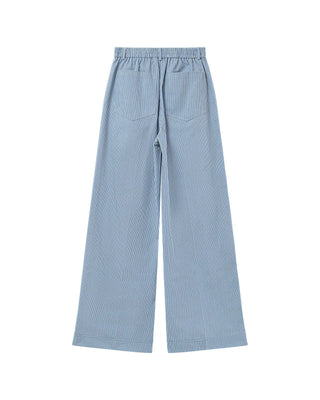 Pantalon large a rayures bleu Patine
