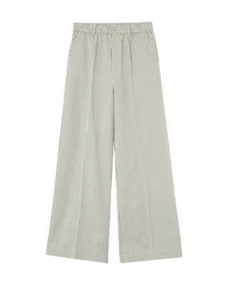 Pantalon large a rayures ecru Patine