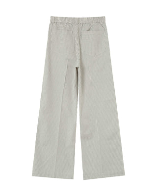 Pantalon large a rayures ecru Patine