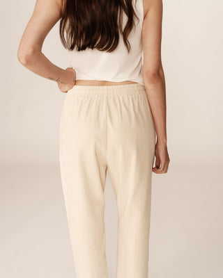 Pantalon en velours ecru Paul