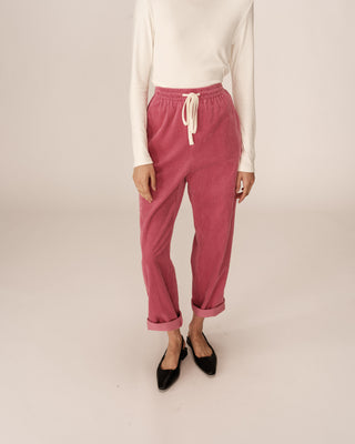 Pantalon en velours rose Paul