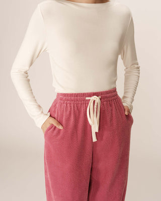 Pantalon en velours rose Paul
