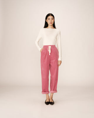 Pantalon en velours rose Paul