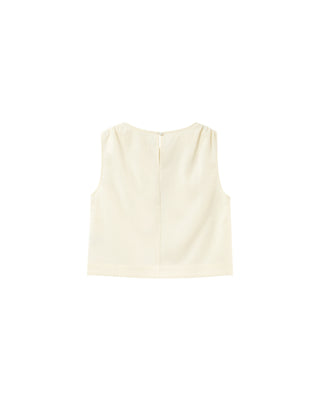 Ruched straight crop top ecru Paume_13157