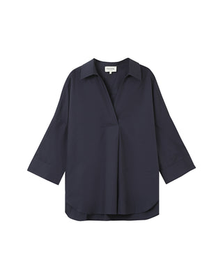 Loose cotton blouse navy Pavel_12952