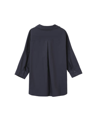 Loose cotton blouse navy Pavel_12952