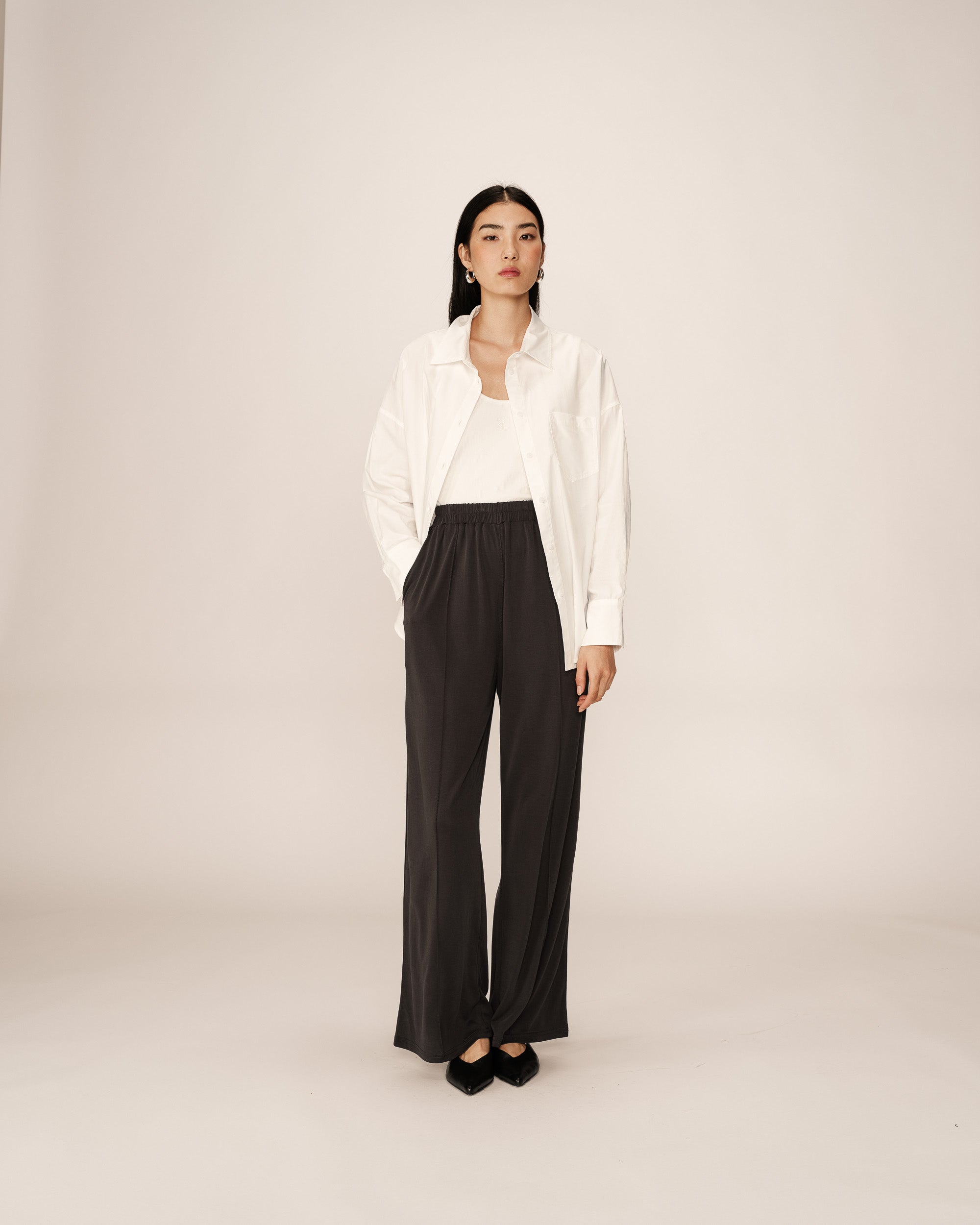 Pantalon fluide en modal anthracite Pax