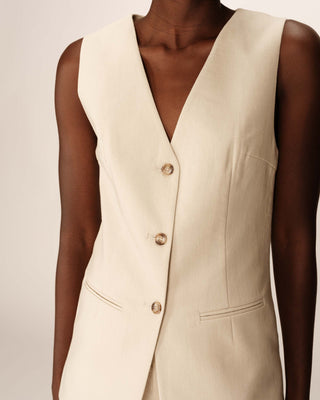Sleeveless waistcoat beige Paz